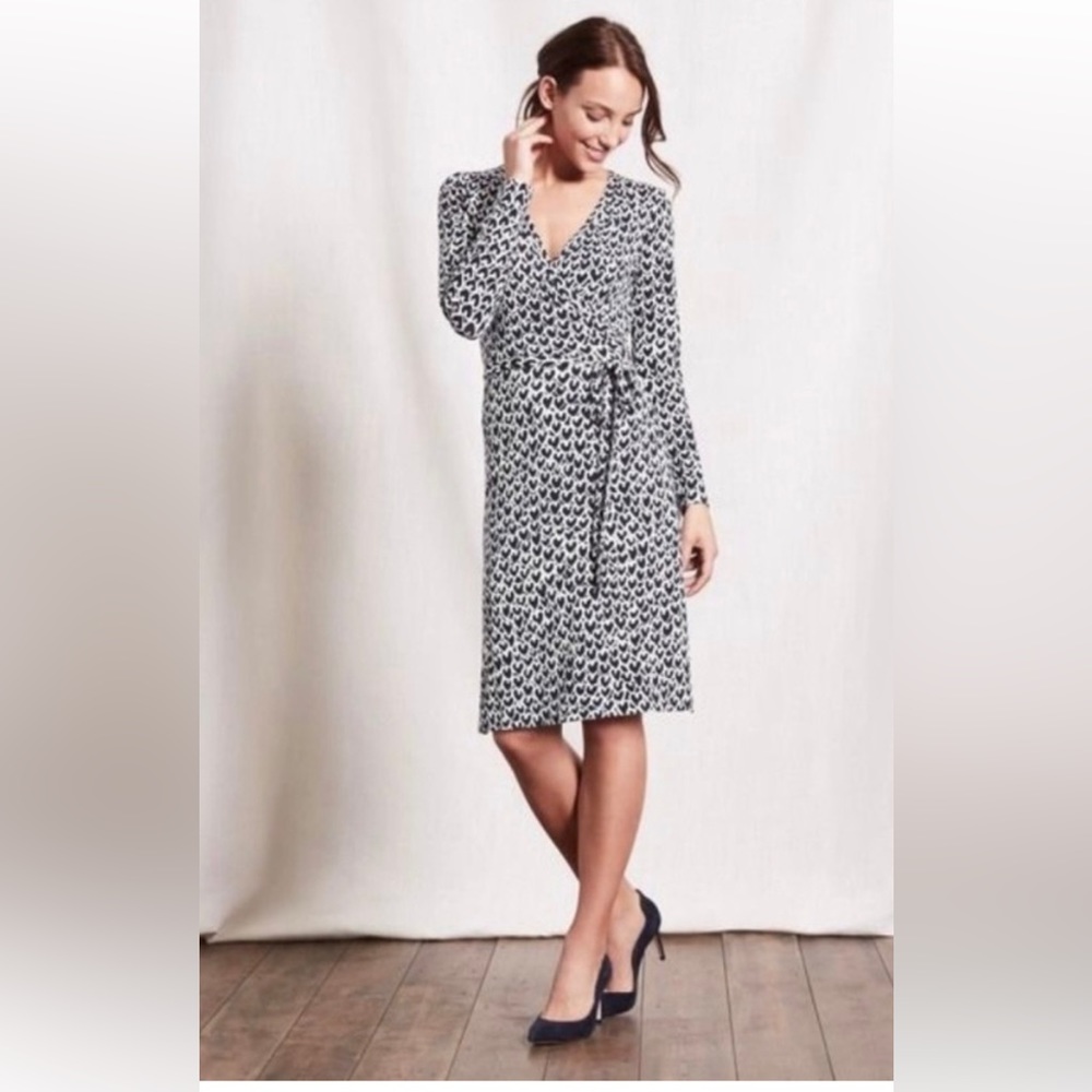 Boden Black and White Midi Dress